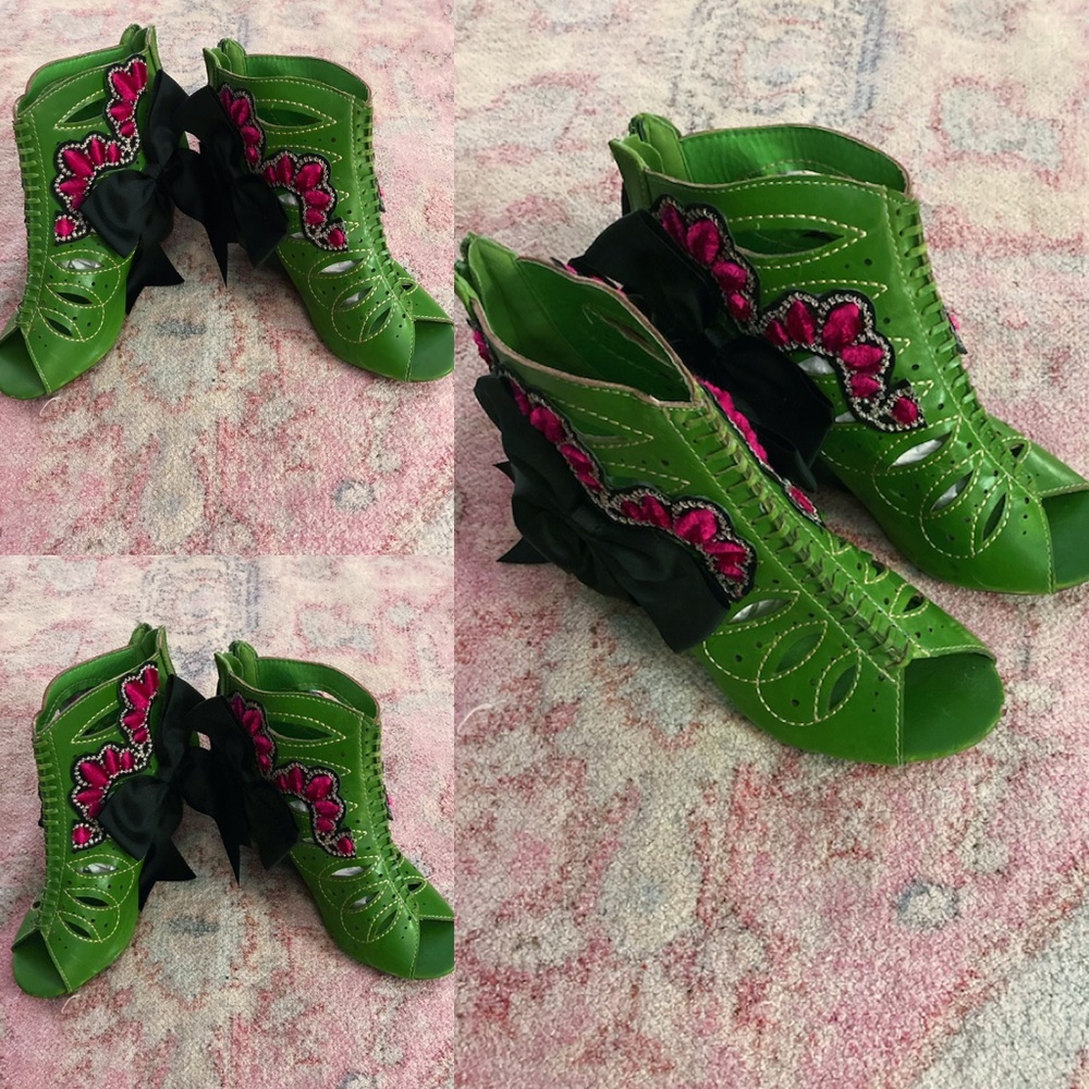Custom Bow Tie Lime Booties By #FarrahNayka